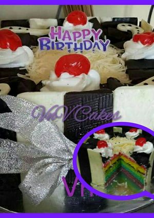 Foto resep Birthday cake base rainbow cake