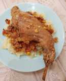 Кролик запечений з овочами