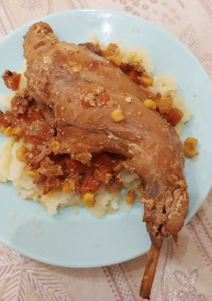 Фото Кролик запечений з овочами.