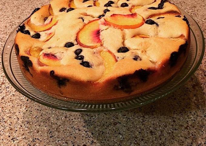 Recipe of Perfect Peach and Blueberry Coffee Cake