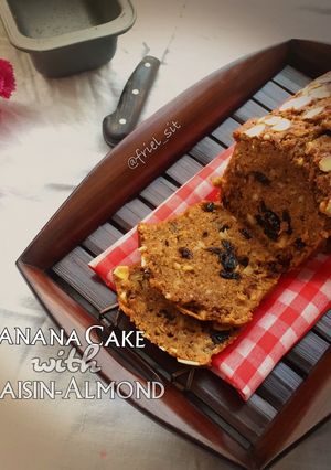 Foto resep Banana Cake with Raisin-Almond, no mixer