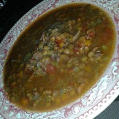 A picture of Autumn Harvest lentil soup.