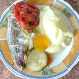 Pescado al horno con puré
