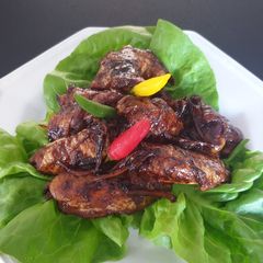 A picture of Ginger soy chicken wings.