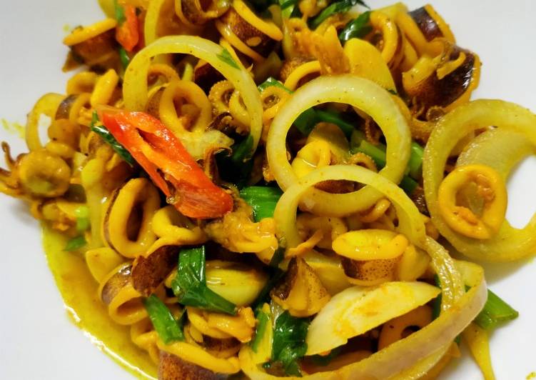 Cara Mudah Sotong Goreng Kunyit Malaysian Food