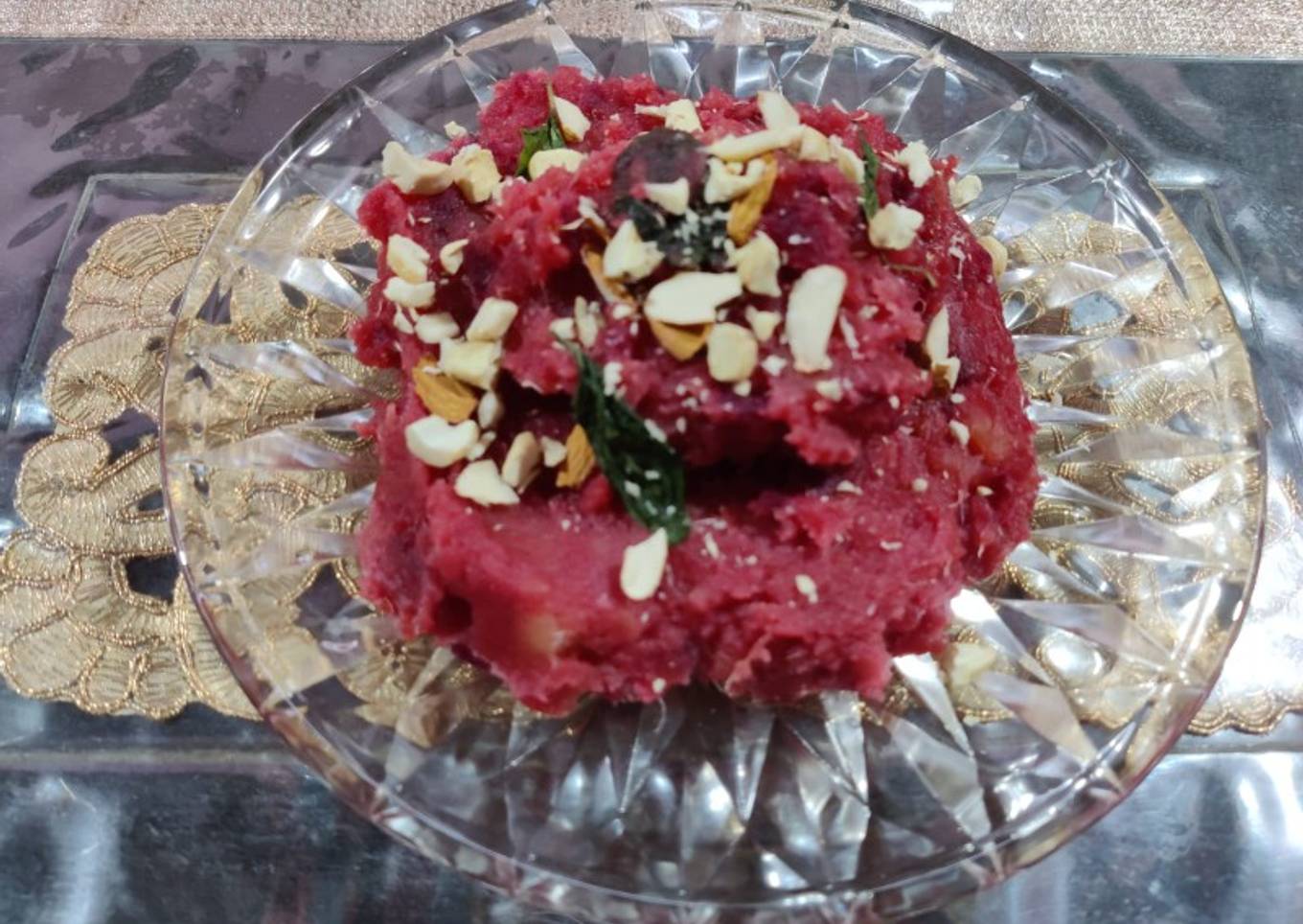 Beetroot sweet potato halwa