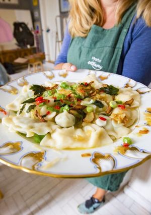 Zdjęcie przepisu Pierogi z bryndzą / dumplings with  sheep's cheese.