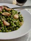 Guisantes con Longaniza en Microondas