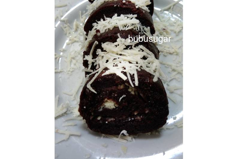 Brownis Kukus Gulung Isian Coklat.(nyoklatnyaa)