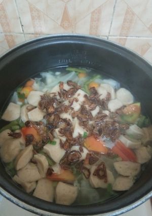 Foto resep Sayur sop bakso simple