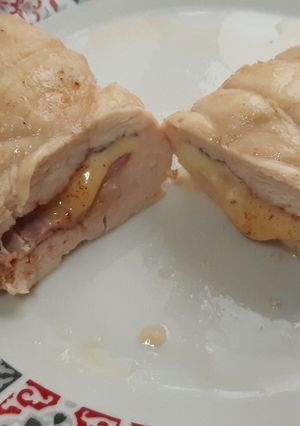 Una foto de Pechuga de pollo rellena, en airfryer