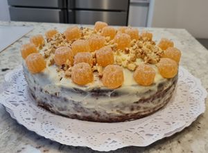 Foto principal de Carrot cake con frosting de queso y chocolate blanco