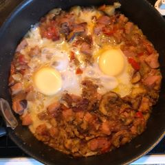 Gammon & Duck’s Egg Hash A picture of Gammon & Duck’s Egg Hash.