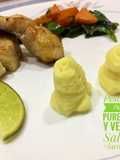 Tiras de Pescado al Limón con Puré de Papas y Espinacas Salteadas