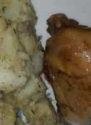 Garlic potatoes and grilled chicken