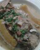 Pescado bocachico frito y guisado con coco