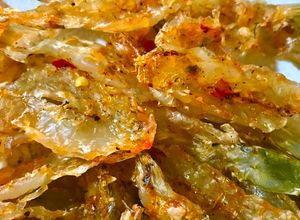 Hình của món Tôm thẻ ép phơi 1 nắng.