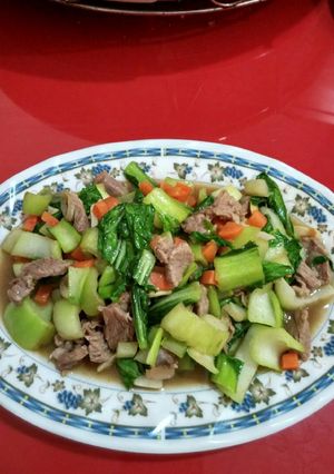 Foto resep daging sapi,cah sawi sendok,wortel,labu siam(saos tiram)