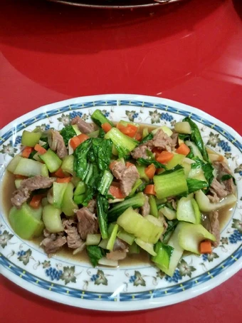 Langkah Mudah untuk Membuat Resep daging sapi,cah sawi sendok,wortel,labu siam(saos tiram) Anti Ribet, Menggugah Selera