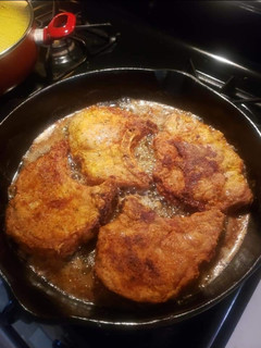 A picture of Country Pan fried pork chops.