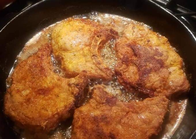 Country Pan fried pork chops