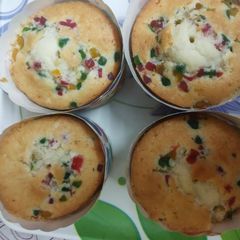 A picture of Cheese,banana, peanut muffin.