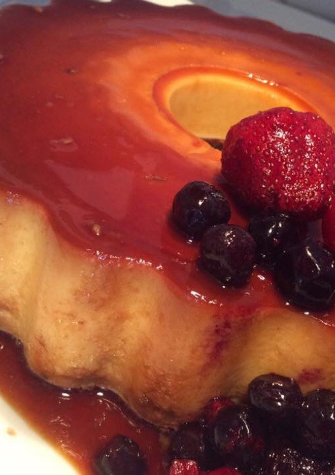 Una foto de Flan de queso..GM e y f