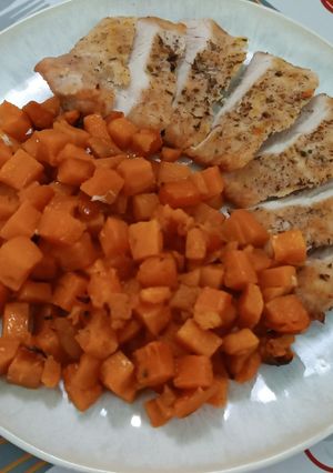 Sült pulykamell filé édesburgonyával recept fotója