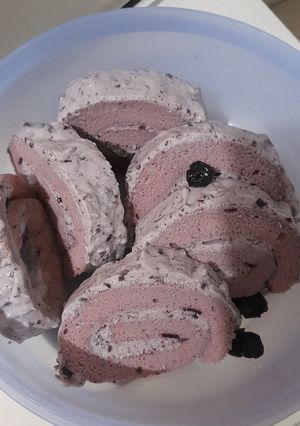 Foto resep Roll Cake Bluberry Keto
