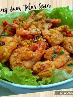 Foto resep Udang Goreng Saos Telur Asin