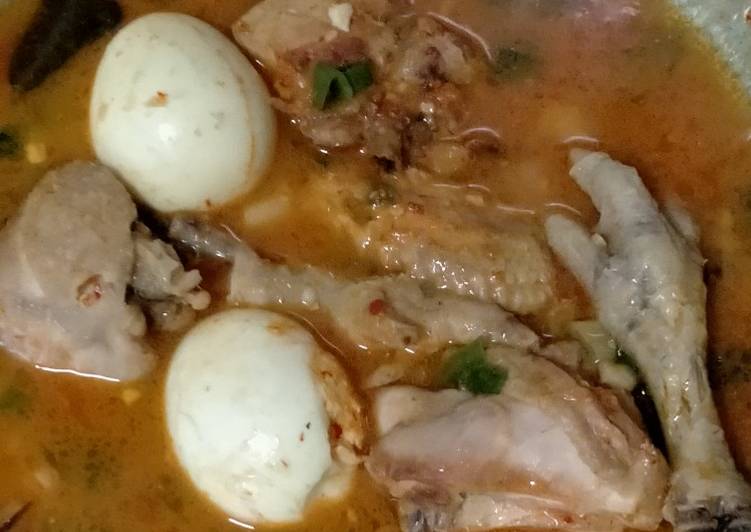 Kari Ayam Telur pedas (no santan)