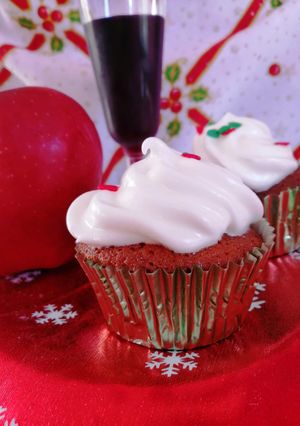 Una foto de Cupcakes de vino tinto
