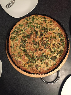 Una foto de Quiche de pollo y espinaca