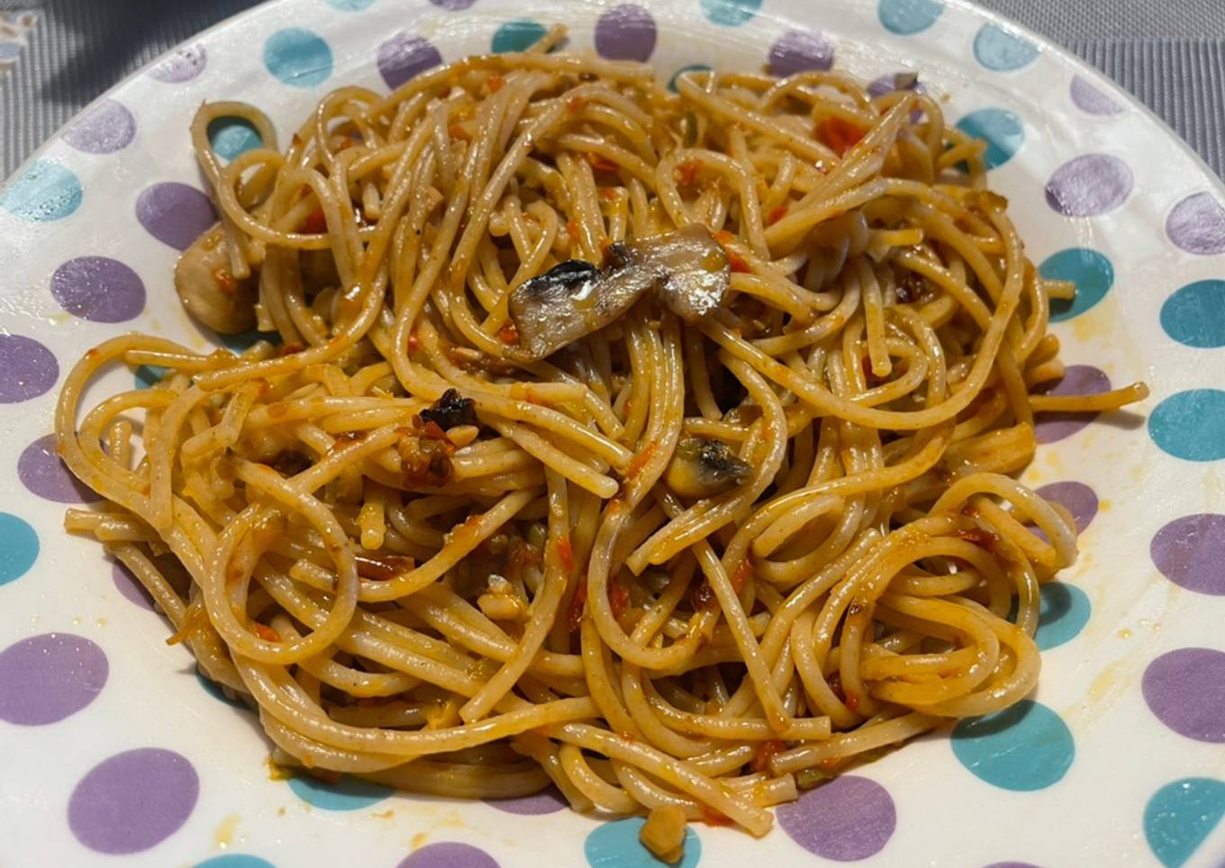 Pasta integral con setas