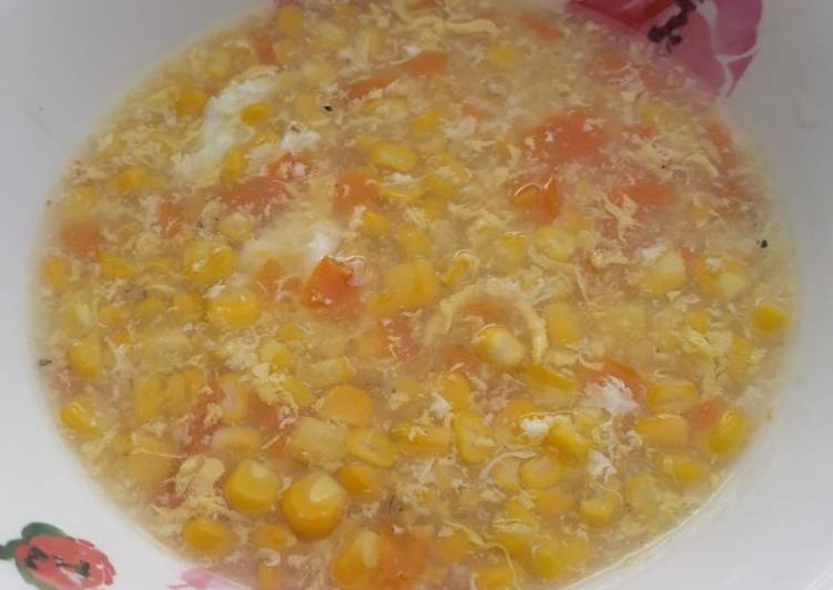 Sup jagung telur wortel
