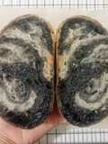 Flaxseeds Black and White Swirl Sourdough Bread