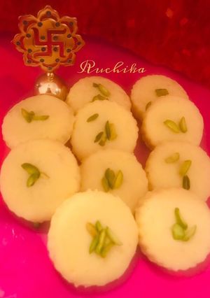 A picture of Kesar Malai Peda.