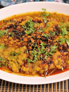 A picture of Masoor Dal Tadka (Tempered Red Lentil Curry).