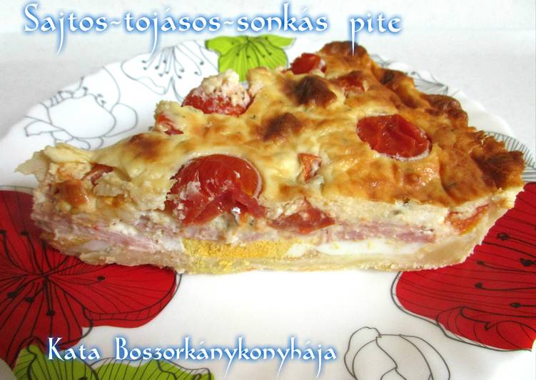 Sajtos-tojásos-sonkás pite (Gluténmentesen is)