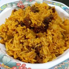 A picture of Goan Chorizo Pulao.