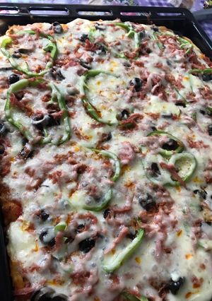 صورة لوصفة بيتزا😋