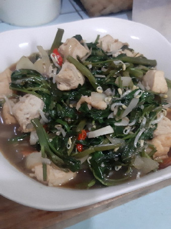 Resep Cah kangkung toge tahu saus tiram Anti Gagal