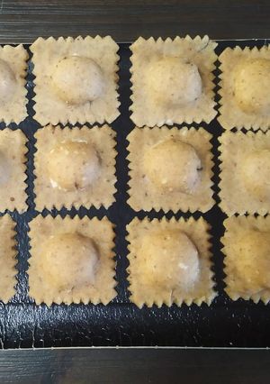 A picture of Whole Wheat Ravioli with Walnuts and Ricotta Filling.