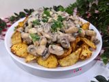 سیب زمینی تنوری با سس قارچ 😋