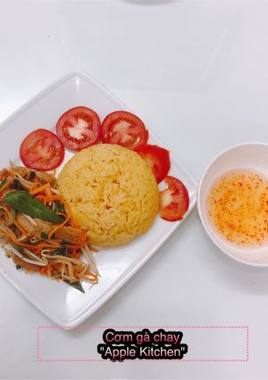 Hình của món Cơm gà xé chay.