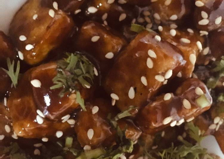 Crispy chili honey tofu