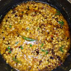 A picture of Louki qeema daal fry.