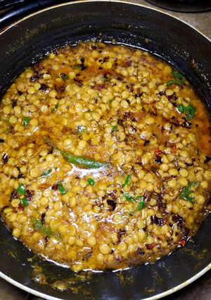 A picture of Louki qeema daal fry.