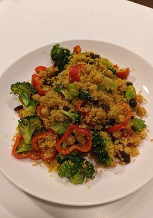 A picture of Curried Broccoli Couscous.