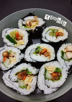 Foto resep 🇰🇷 Gimbab 🇰🇷 with Sambel Goreng Tempe Leftofer